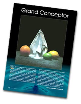 page from a magazine article showing a photo of the Grand Conceptor Award.